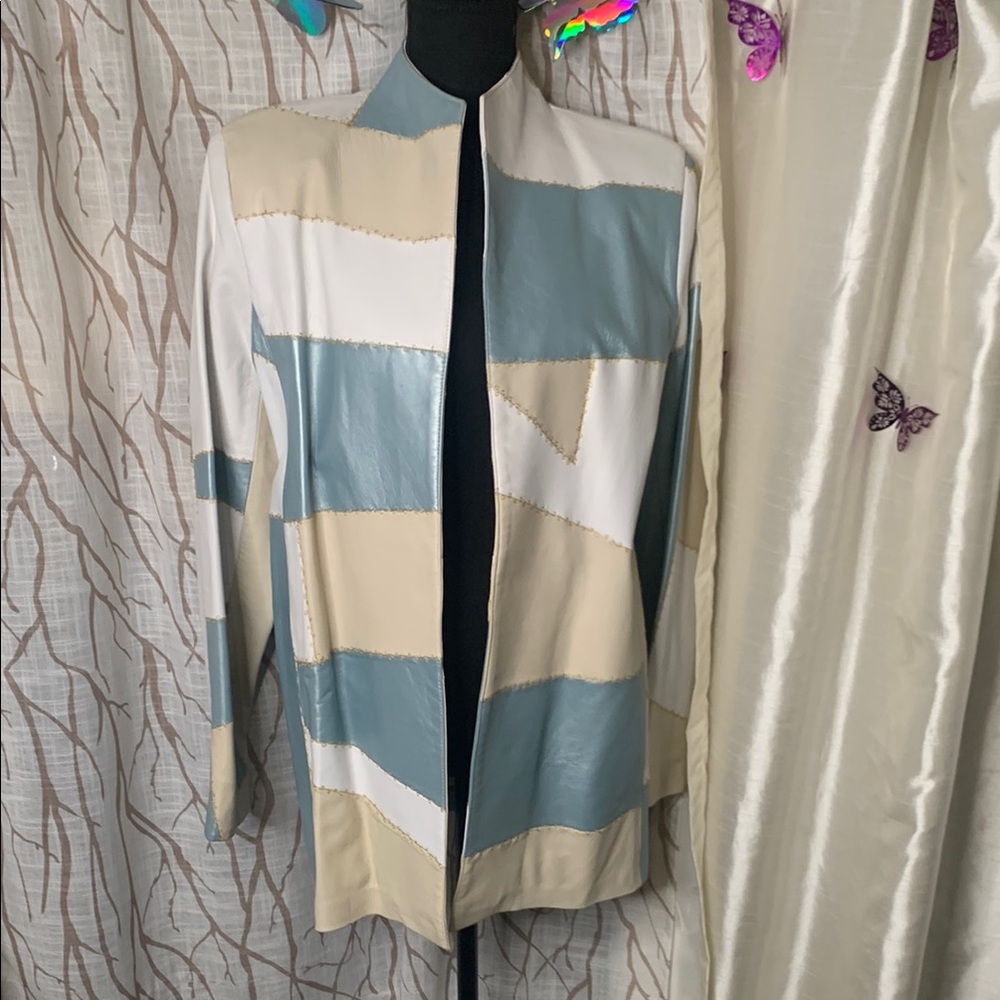 Patchwork Leather Women's Jacket - image 1